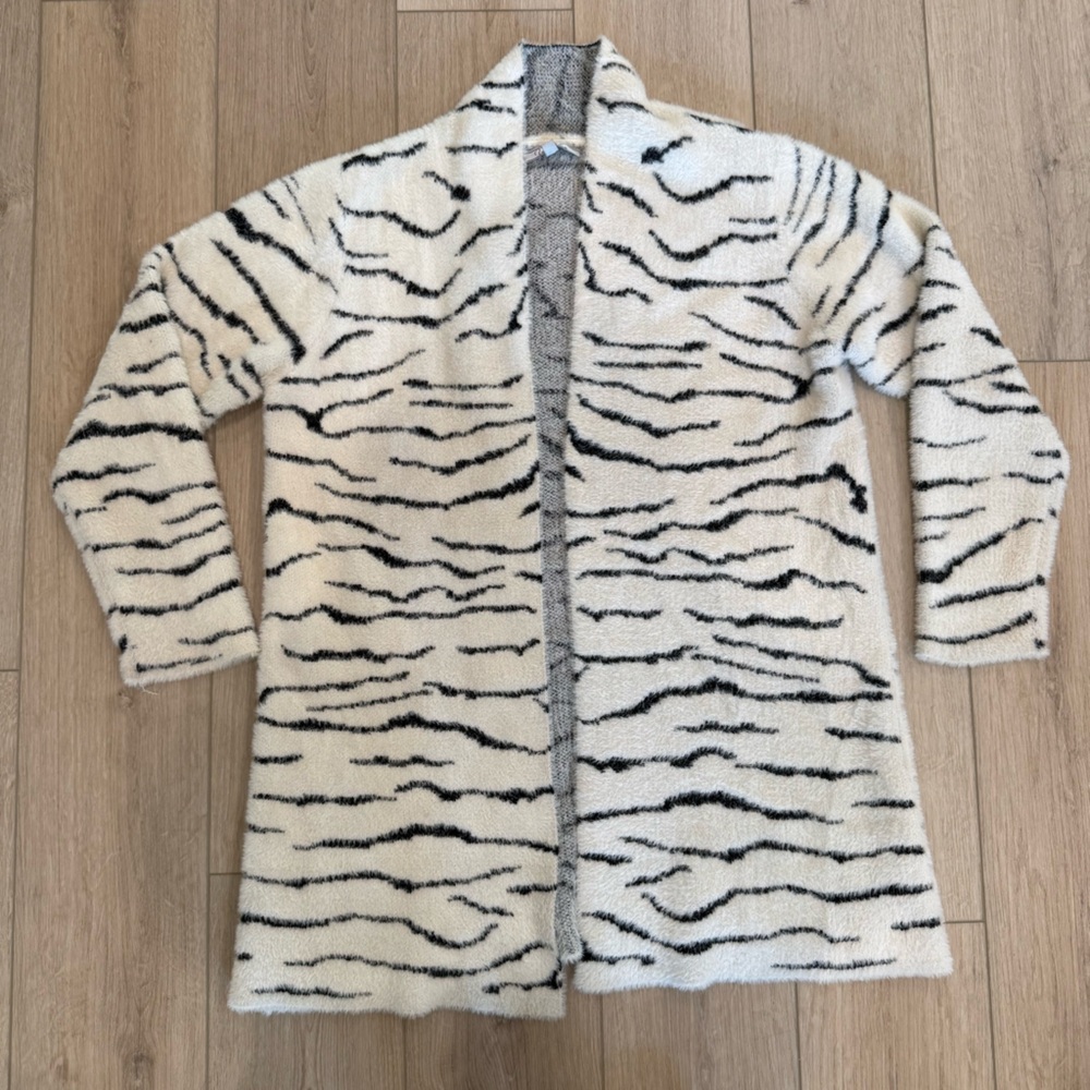 VARIATIONS - Women's Super Soft Zebra Print Open Cardigan - Size XL